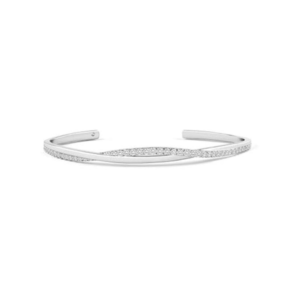 14K gold plated cuff bracelet women silver bangle adjustable dainty wave jewelry